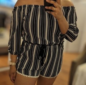 Revamped Off the Shoulder Romper, Size M